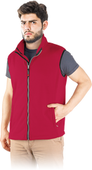 MEN'S WINDPROOF FLEECE VEST WITH FULL ZIP AND STAND-UP COLLAR