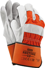 ROBUSTE ARBEITSHANDSCHUHE AUS SPALTLEDER IN ORANGE