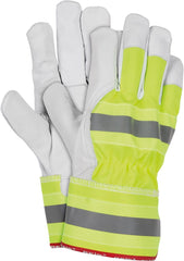 GANTS DE PROTECTION EN CUIR DE CHÈVRE RENFORCÉS AVEC ÉLÉMENTS FLUORESCENTS