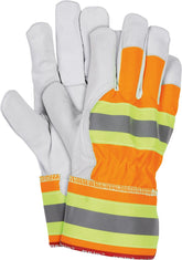 GANTS DE PROTECTION EN CUIR DE CHÈVRE RENFORCÉS AVEC ÉLÉMENTS FLUORESCENTS