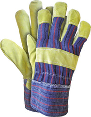 HEAVY-DUTY COWHIDE WORK GLOVES WITH FULL-PALM GRIP AND COMFORT PADDING