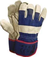 MEN'S HEAVY-DUTY PIGSKIN LEATHER WORK GLOVES, REINFORCED & HIGH-VISIBILITY