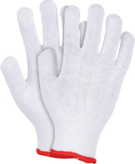 DURABLE COTTON-POLYESTER KNITTED WORK GLOVES WITH RIBBED CUFF