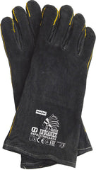 DURABLE COWHIDE LEATHER WORK GLOVES 35CM, FULL-FOREARM PROTECTION