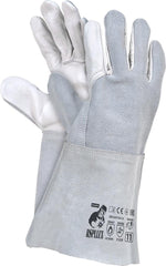 RĘKAWICE SPAWALNICZE ZE SKÓRY BYDLĘCEJ I LICOWEJ, ODPORNE NA CIEPŁO