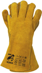 HEAVY-DUTY KEVLAR-STITCHED LEATHER WELDING GLOVES, 35 CM