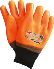 FLUORESCENT PVC INSULATED SAFETY GLOVES WITH SANDY GRIP