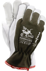 RĘKAWICE OCHRONNE Z WYSOKIEJ JAKOŚCI SKÓRY KOZIEJ OCIEPLANE POLAREM