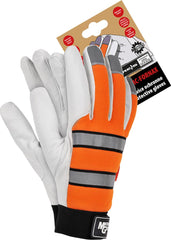 RĘKAWICE OCHRONNE Z KOZIEJ SKÓRY OCIEPLANE Z ODBLASKAMI