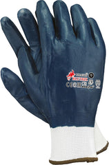 DURABLE NITRILE-COATED NAVY BLUE POLYESTER GLOVES FOR INDUSTRIAL USE
