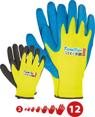 DURABLE POLYESTER GLOVES WITH FOAMED LATEX COATING