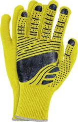 HIGH-VISIBILITY ERGONOMIC WORK GLOVES WITH PVC GRIP COATING