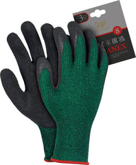 LATEX-COATED ROUGH TEXTURE WORK GLOVES FOR CONSTRUCTION AND TRANSPORT