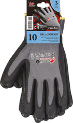 NITRILE FOAM COATED GLOVES WITH ENHANCED GRIP AND KNITTED CUFF