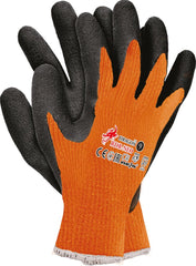 RĘKAWICE ROBOCZE FLUORESCENCYJNE, POWLEKANE LATEKSEM, WYSOKA ODPORNOŚĆ