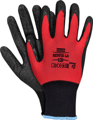 BLACK LATEX COATED POLYESTER GLOVES, ENHANCED GRIP & FLEXIBILITY