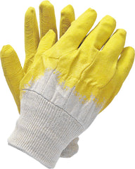 HIGH-VISIBILITY LATEX COATED SAFETY GLOVES WITH RIBBED CUFF