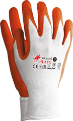 ORANGE LATEX COATED NYLON GLOVES - PROTECTIVE & COMFORT FIT