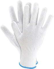 GRIP ENHANCED COTTON-POLYESTER WORK GLOVES WITH PVC MICROTOUCH