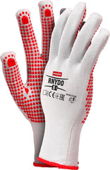 DURABLE NYLON SAFETY GLOVES WITH PVC GRIP FOR INDUSTRIAL USE