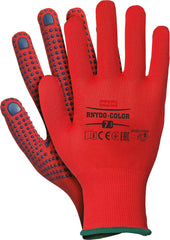 FLEXIBLE NYLON WORK GLOVES WITH PVC DOT GRIP