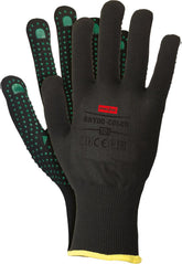 FLEXIBLE NYLON WORK GLOVES WITH PVC DOT GRIP