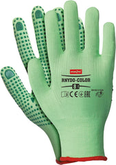 FLEXIBLE NYLON WORK GLOVES WITH PVC DOT GRIP