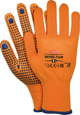 FLEXIBLE NYLON SAFETY GLOVES WITH PVC DOT GRIP