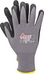 RĘKAWICE OCHRONNE NYLONOWE Z POWŁOKĄ PU I WZMOCNIONYM CHWYTEM