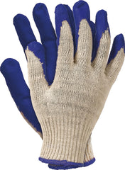 DURABLE RUBBER-COATED COTTON-POLY BLEND SAFETY GLOVES FOR MECHANICS AND HOME USE
