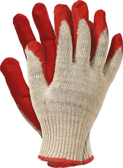 DURABLE RUBBER-COATED COTTON-POLY BLEND SAFETY GLOVES FOR MECHANICS AND HOME USE