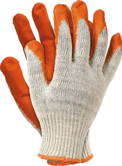 DURABLE RUBBER-COATED COTTON-POLY BLEND SAFETY GLOVES FOR MECHANICS AND HOME USE
