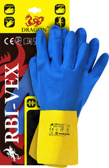GANTS DE PROTECTION EN LATEX ET NÉOPRÈNE AVEC MANCHETTE ET DOUBLURE FLOQUÉE