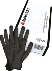 PROFESSIONAL BLACK NITRILE GLOVES, POWDER-FREE, TEXTURED, 100-PACK