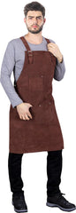 SUEDE LEATHER CRAFTSMAN APRON WITH PROTECTIVE DURABILITY