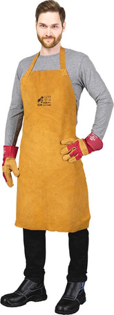 PREMIUM COWHIDE LEATHER WELDING APRON WITH KEVLAR STITCHING AND ADJUSTABLE STRAPS