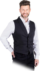CLASSIC MEN'S POLYESTER VEST WITH BUTTON CLOSURE AND FAUX POCKET FLAPS