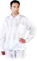 BLOUSE DE TRAVAIL POLYPROPYLENE AVEC FERMETURE ÉCLAIR ET COL MONTANT