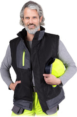 OCIEPLANY BEZRĘKAWNIK MĘSKI Z ODBLASKAMI I POLAREM