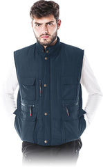 OCIEPLANY BEZRĘKAWNIK MĘSKI Z LICZNYMI KIESZENIAMI