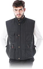 OCIEPLANY BEZRĘKAWNIK MĘSKI Z LICZNYMI KIESZENIAMI