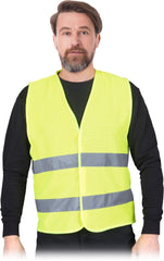 GILET DE SÉCURITÉ RÉFLÉCHISSANT EN POLYESTER POUR ROUTIERS, FERMETURE VELCRO, NORME EN ISO 20471