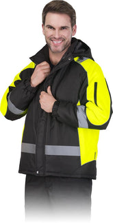 SCHUTZJACKE MIT ISOLIERUNG AUS POLYESTER UND REFLEKTIERENDEN ELEMENTEN