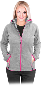 DAMEN FLEECE HOODIE MIT ELASTISCHER KANTE UND REIßVERSCHLUSS