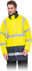 ODBLASKOWA KURTKA PRZECIWDESZCZOWA Z POLIESTRU DLA MĘŻCZYZN