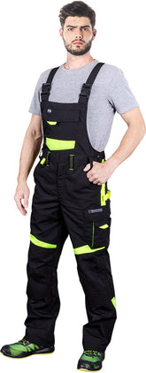 TANZO MEN'S DURABLE WORK BIB PANTS WITH MULTIPLE POCKETS