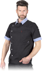 BLUZA KUCHARSKA MĘSKA Z KRÓTKIM RĘKAWEM, WENTYLACJA, 100% BAWEŁNA