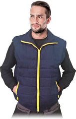 OCIEPLANY BEZRĘKAWNIK MĘSKI Z POLIESTRU I BAWEŁNY