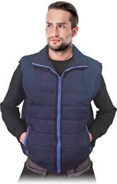 OCIEPLANY BEZRĘKAWNIK MĘSKI Z POLIESTRU I BAWEŁNY