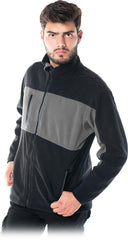 MEN'S FLEECE JACKET WITH STAND COLLAR AND ZIP POCKETS